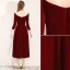 Chic / Beautiful Burgundy Homecoming Graduation Dresses 2019 A-Line / Princess Suede V-Neck Bow 3/4 Sleeve Backless Tea-length Formal Dresses