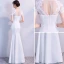 Elegante Weiß Abendkleider 2018 Mermaid Mit Spitze Blumen Pailletten Rundhalsausschnitt Rückenfreies Gespaltete Front Kurze Ärmel Lange Festliche Kleider