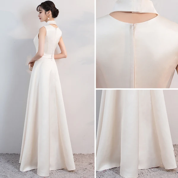 Modest / Simple Evening Dresses  2018 A-Line / Princess High Neck Sleeveless Floor-Length / Long Formal Dresses