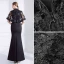 Chic / Beautiful Black Evening Dresses  2018 Trumpet / Mermaid V-Neck Lace 1/2 Sleeves Ankle Length Formal Dresses