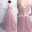 Elegant Prom Dresses 2018 A-Line / Princess Lace Flower Scoop Neck Backless Sleeveless Floor-Length / Long Formal Dresses