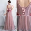 Chinese style Evening Dresses  2018 A-Line / Princess Crystal Lace Flower Appliques High Neck Backless See-through Sleeveless Floor-Length / Long Formal Dresses