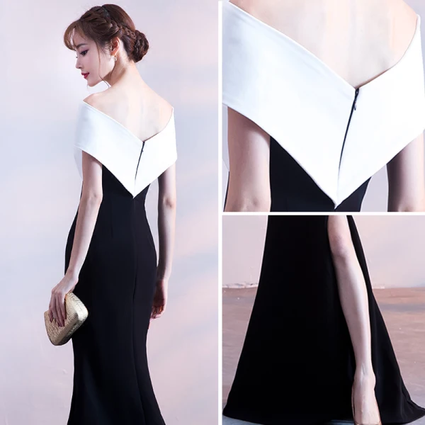Sexy Robe De Soirée 2018 Trompette / Sirène Dos Nu De l'épaule Manches Courtes Longue Robe De Ceremonie