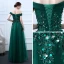 Chic / Beautiful Prom Dresses 2018 A-Line / Princess Lace Flower Beading Sequins Off-The-Shoulder Backless Sleeveless Floor-Length / Long Formal Dresses