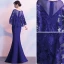 Élégant Robe De Soirée 2018 Trompette / Sirène En Dentelle Fleur Avec Châle Encolure Dégagée Longue Robe De Ceremonie
