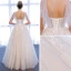 Chic / Beautiful White Wedding Dresses 2018 A-Line / Princess Glitter Tulle Crystal Spaghetti Straps Sleeveless Floor-Length / Long Wedding