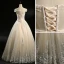 Chic / Beautiful Champagne Wedding Dresses 2018 Ball Gown Beading Sequins Scoop Neck Short Sleeve Floor-Length / Long Wedding