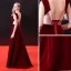Sexy Robe De Soirée 2018 Princesse Faux Diamant Ceinture Encolure Dégagée Dos Nu Sans Manches Longue Robe De Ceremonie