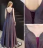 Charmant Silber Abendkleider 2019 A Linie Ärmellos Glanz Polyester Perle Strass Stoffgürtel V-Ausschnitt Rückenfreies Lange Festliche Kleider