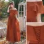 Modest / Simple Caramel Bridesmaid Dresses 2021 A-Line / Princess Short Sleeve Backless Floor-Length / Long Wedding Party Dresses