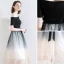 Fashion Black Homecoming Graduation Dresses 2020 A-Line / Princess Off-The-Shoulder Bow Star Sequins Short Sleeve Backless Knee-Length Formal Dresses