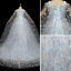 Elegant Sky Blue Flower Girl Dresses 2017 Ball Gown Lace Appliques Strapless Sleeveless Court Train Wedding Party Dresses