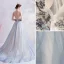 Charmant Bleu Ciel Robe De Bal 2020 Princesse Bretelles Spaghetti Perlage Perle Faux Diamant En Dentelle Fleur Sans Manches Dos Nu Train De Balayage Robe De Ceremonie