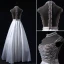 Luxury / Gorgeous Pearl Prom Dresses 2017 High Neck Beading Crystal Backless White Satin Formal Dresses