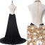 Glittrande Aftonklänningar 2017 Ärmlös Beading Kristall Paljetter Chiffong Rhinestone Tassel Formella Klänningar Svep Tåg