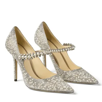 Charmant Champagne Leer Parel Rhinestone Bruidsschoenen 2022 Spitse Neus 10 Cm Naaldhakken Stiletto Huwelijk Pumps Hoge Hakken