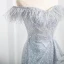 Charmant Argenté Perlage Perle Paillettes Robe De Bal 2024 Trompette / Sirène Gland Bustier Sans Manches Dos Nu Train De Balayage Promo Robe De Ceremonie
