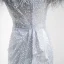 Charmant Argenté Perlage Perle Paillettes Robe De Bal 2024 Trompette / Sirène Gland Bustier Sans Manches Dos Nu Train De Balayage Promo Robe De Ceremonie