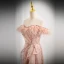 Scintillantes Champagne Perlage Paillettes Robe De Bal 2024 Trompette / Sirène Gland De l'épaule Sans Manches Dos Nu Train De Balayage Promo Robe De Ceremonie