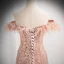 Scintillantes Champagne Perlage Paillettes Robe De Bal 2024 Trompette / Sirène Gland De l'épaule Sans Manches Dos Nu Train De Balayage Promo Robe De Ceremonie