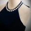 Elegant Navy Blue Pearl Velvet Prom Dresses 2024 Trumpet / Mermaid Halter Sleeveless Backless Bow Floor-Length / Long Prom Formal Dresses