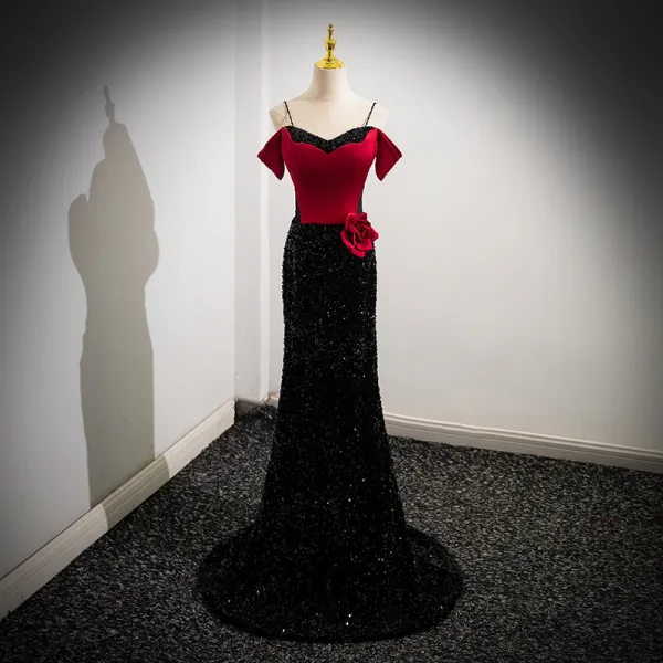Burgundy Sequin Trumpet Mermaid Spaghetti Straps Prom Dress Burgundy Sequin Trumpet Mermaid Spaghetti Straps Prom Dress