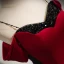 Chic / Belle Bordeaux Fleur Paillettes Satin Robe De Bal 2024 Trompette / Sirène Bretelles Spaghetti Sans Manches Dos Nu Train De Balayage Promo Robe De Ceremonie