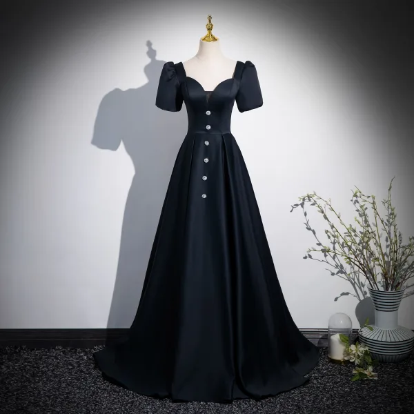 2024 Black Lace Short Vintage  Prom Dress with Cap Sleeves