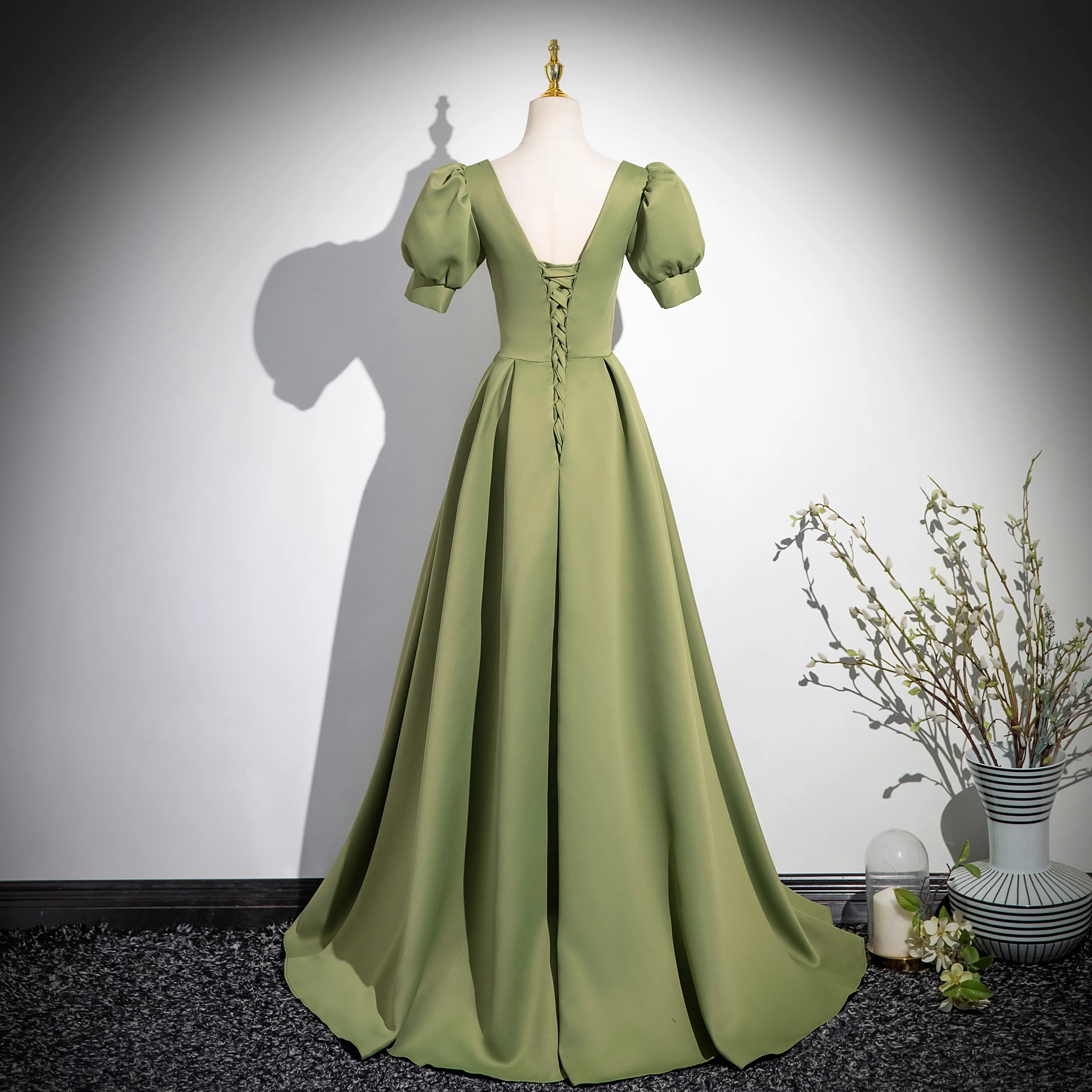 slim fit dress slacks Simple V Neck Mermaid Sequin Green Prom Dress, Backless Green Party Dress US 8 / Green