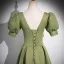 Elegant Sage Green Rhinestone Satin Prom Dresses 2024 A-Line / Princess Square Neckline Short Sleeve Backless Floor-Length / Long Prom Formal Dresses