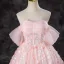 Flower Fairy Blushing Pink Butterfly Sequins Appliques Prom Dresses 2024 Ball Gown Off-The-Shoulder Short Sleeve Backless Floor-Length / Long Prom Formal Dresses