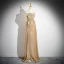 Glitzernden Gold Pailletten Empire Abendkleider 2024 Bandeau Ärmellos Rückenfreies Lange Abend Festliche Kleider