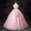 Lovely Blushing Pink Cascading Ruffles Prom Dresses 2024 Ball Gown Strapless Sleeveless Backless Floor-Length / Long Formal Dresses
