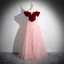 Elegant Burgundy Beading Sequins Prom Dresses 2024 Ball Gown Off-The-Shoulder Sleeveless Backless Floor-Length / Long Prom Formal Dresses