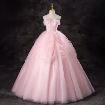 Lovely Blushing Pink Cascading Ruffles Prom Dresses 2024 Ball Gown Strapless Sleeveless Backless Floor Length Long Formal Dresses