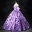 Chic / Beautiful Lilac Sequins Appliques Prom Dresses Ball Gown 2024 Strapless Sleeveless Backless Floor-Length / Long Prom Formal Dresses
