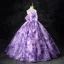 Chic / Beautiful Lilac Sequins Appliques Prom Dresses Ball Gown 2024 Strapless Sleeveless Backless Floor-Length / Long Prom Formal Dresses