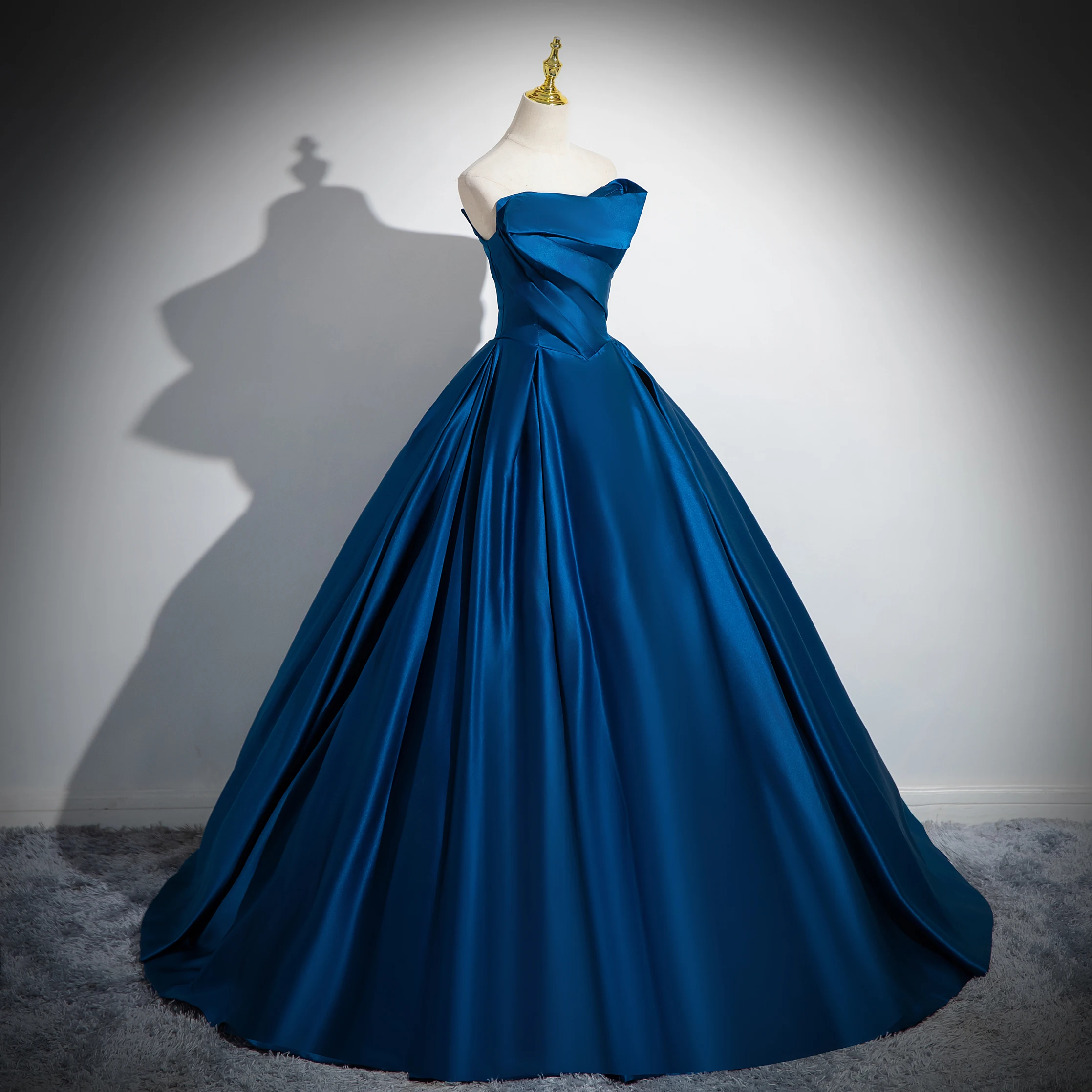 blue dress for baby girl NumberSea-A-Line Prom Dresses Vintage Dress Wedding Guest Summer Tea Length Sleeveless Off Shoulder Organza Backless with Ruched Sky Blue