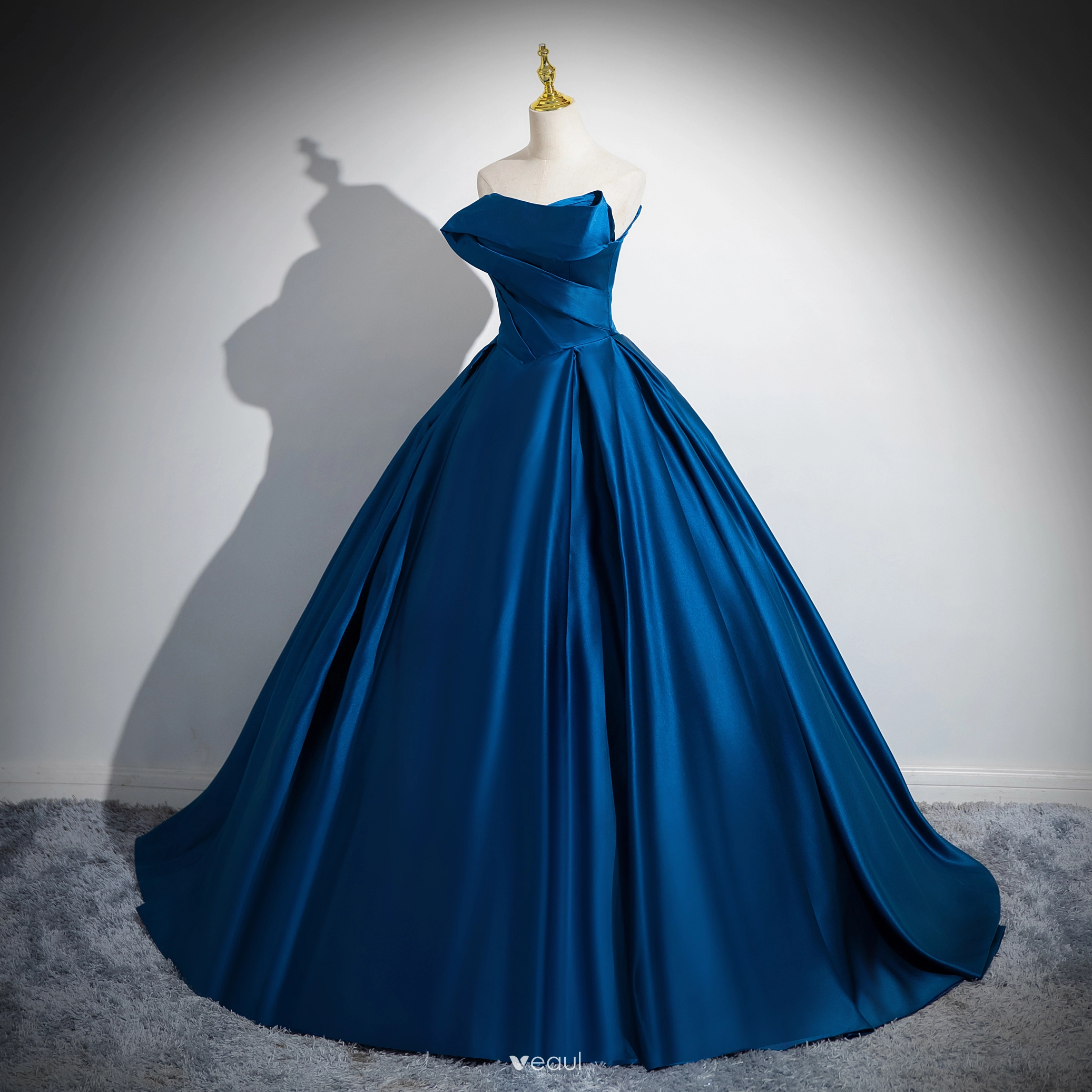 navy blue prom dresses 2024 Can't Stand Me Halter Mini Dress Blue main image 1