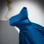 Vintage / Retro Navy Blue Satin Prom Dresses Ball Gown 2024 Strapless Sleeveless Backless Floor-Length / Long Prom Formal Dresses