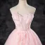 Chic / Belle Rose Bonbon Perlage Paillettes Robe De Bal 2024 Robe Boule Bustier Sans Manches Dos Nu Longue Promo Robe De Ceremonie