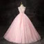 Chic / Belle Rose Bonbon Perlage Paillettes Robe De Bal 2024 Robe Boule Bustier Sans Manches Dos Nu Longue Promo Robe De Ceremonie