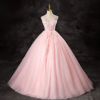 Chic Beautiful Candy Pink Beading Sequins Prom Dresses 2024 Ball Gown Strapless Sleeveless Backless Floor Length Long Prom Formal Dresses