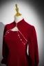 Chic / Beautiful Burgundy Pearl Velvet Prom Dresses 2024 Ball Gown High Neck Long Sleeve Backless Floor-Length / Long Prom Formal Dresses