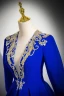 Vintage / Retro Royal Blue Beading Sequins Prom Dresses 2024 Ball Gown V-Neck Long Sleeve Floor-Length / Long Prom Formal Dresses