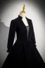 Vintage / Retro Black Velvet Prom Dresses 2024 Ball Gown High Neck Long Sleeve Floor-Length / Long Prom Formal Dresses