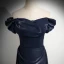 Elegant Navy Blue Empire Evening Dresses 2024 Off-The-Shoulder Sleeveless Backless Floor-Length / Long Evening Party Formal Dresses