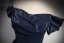 Elegant Navy Blue Empire Evening Dresses 2024 Off-The-Shoulder Sleeveless Backless Floor-Length / Long Evening Party Formal Dresses
