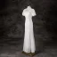Elegant White Lace Flower Prom Dresses 2024 Trumpet / Mermaid High Neck Short Sleeve Floor-Length / Long Prom Formal Dresses