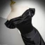 Elegant Black Empire Evening Dresses 2024 Off-The-Shoulder Sleeveless Backless Floor-Length / Long Evening Party Formal Dresses